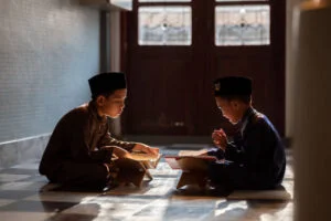 Muslim boy praying