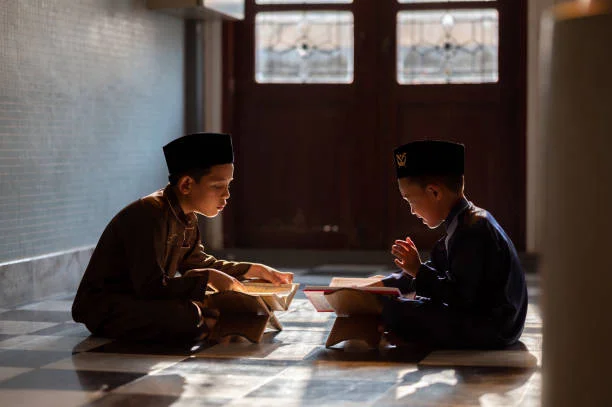 Muslim boy praying